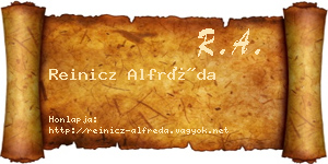 Reinicz Alfréda névjegykártya